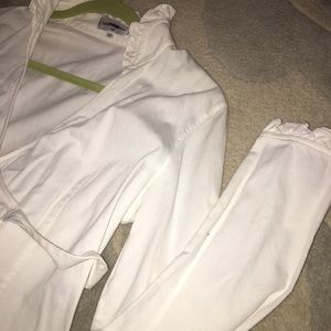 Anne fontaine white cross tie blouse